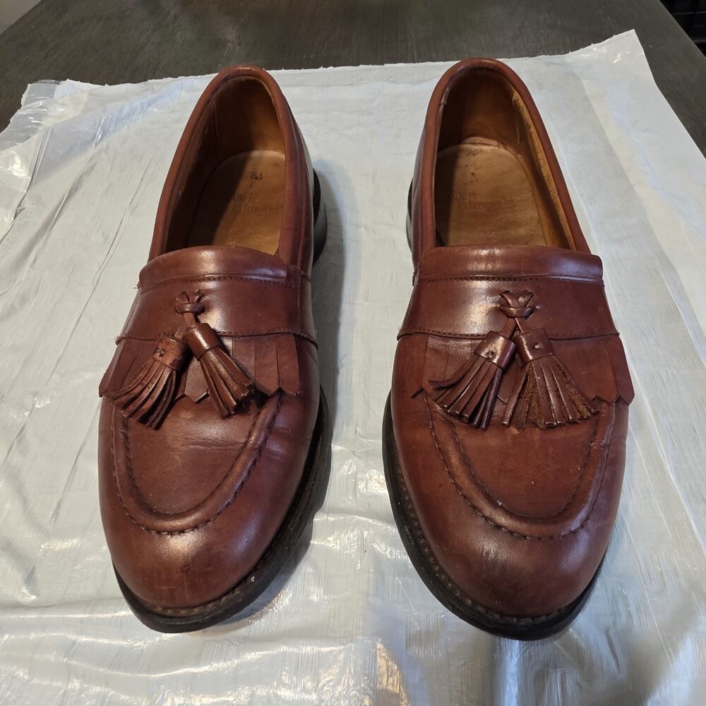 Allen Edmonds Loafers Newport Men’s Brown Leather Tassel Shoes Size 10 D USA